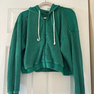 Aerie Waffle Knit Zip up Sweatshirt size Large